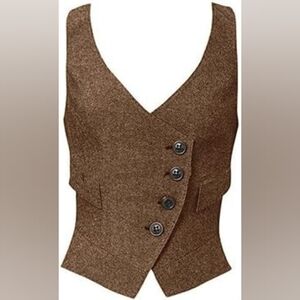 Brown Buttoned Vest